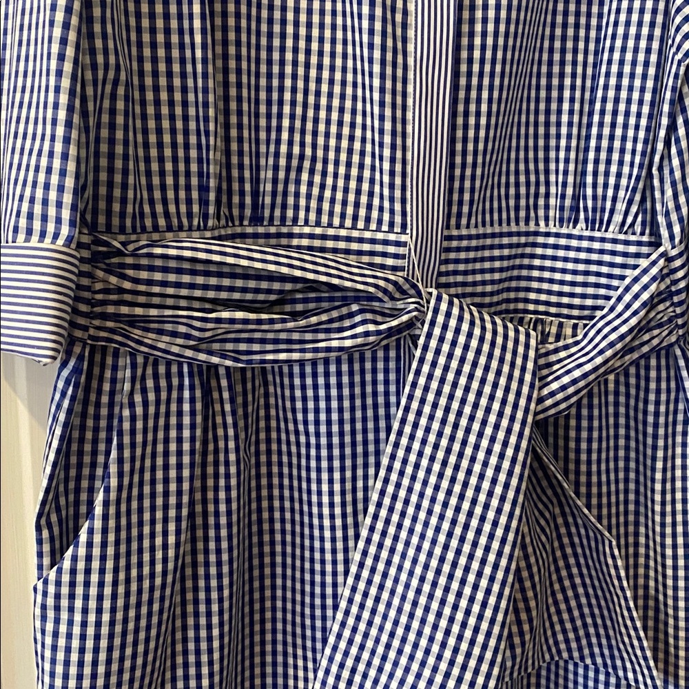 NWOT. Gretchen Scott Checkered Cotton Shirt Dress. Sz. XL - Picture 4 of 11